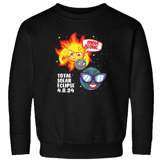 Total Solar Eclipse Move Along 4.08.24 Funny Kidsm Sweatshirts