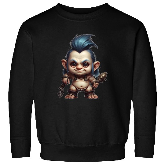Troll boy warrior with blue hair Sweatshirts