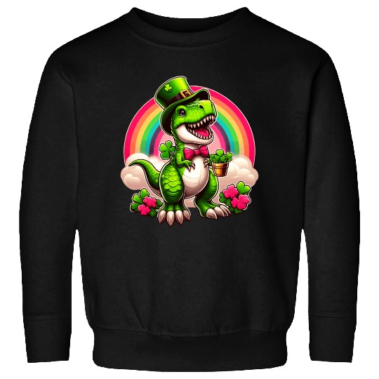 T- Rex Happy St Patricks Day Irish Rainbow Shamro Sweatshirts