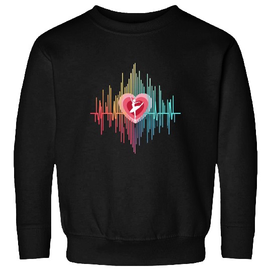 Minimalist Heartbeat Ballerina Line Art Sweatshirts