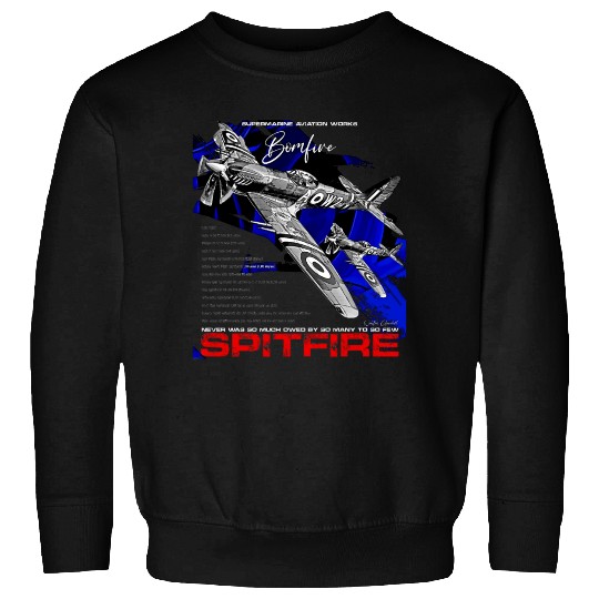 Spitfire Vintage English WW2 Fighter Aircraft Sweatshirts
