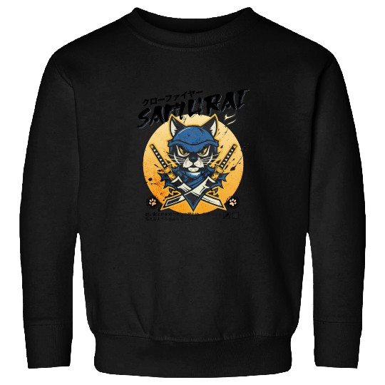 Samurai Cat, Ninja Cat, Cat Assassin, Warrior Cat Sweatshirts