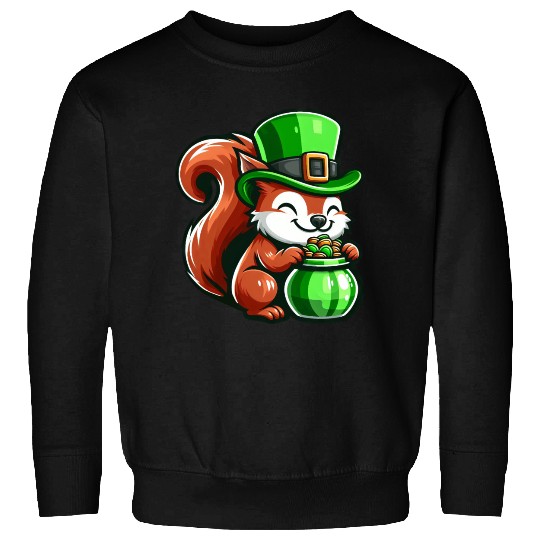 St. Patrick's Day Cute Squirrel Comic Design Sweatshirts