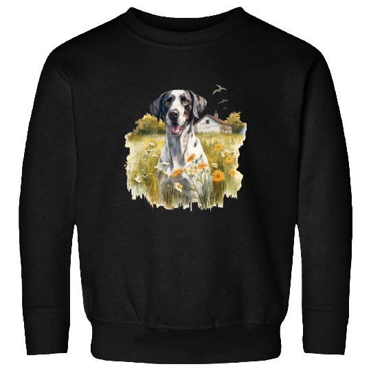 Pointer Meadow Cottagecore Serenity Men Women Sweatshirts