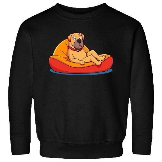 Relaxed Mastiff on Cushion Art Sweatshirts