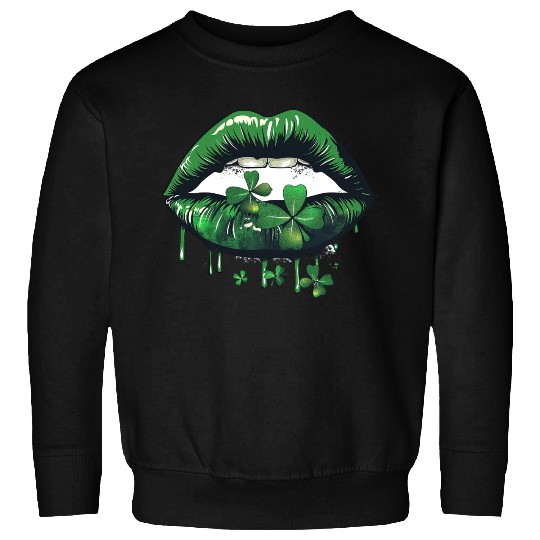 St Patrick Irish Green Lips Sweatshirts