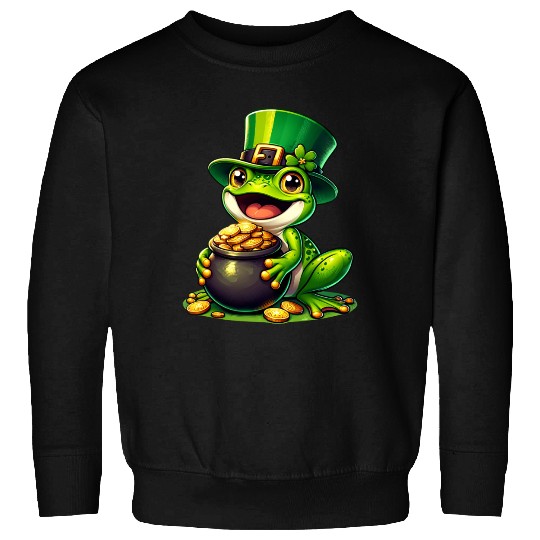 St. Patrick's Day Frog with Gold Sweatshirts