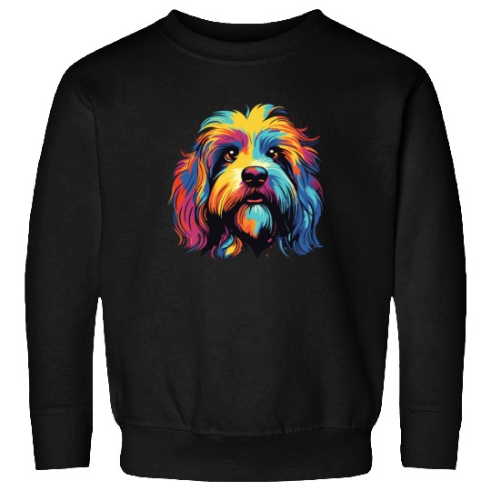 Watercolor Colorful Tibetan Spaniel Sweatshirts
