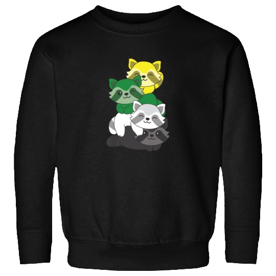 Skoliosexual Flag Pride Lgbtq Cute Raccoon Sweatshirts