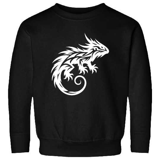 Shaggy Bearded Dragon Tribal Dragon Tattoo Sweatshirts