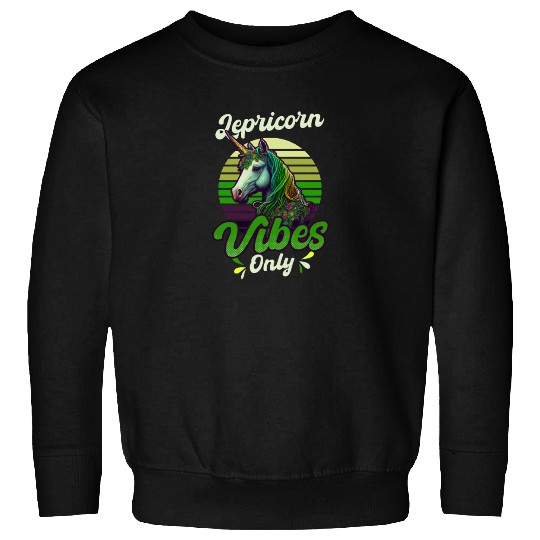 Irish Unicorn St Patricks Lepricorn Vibes Only Sweatshirts