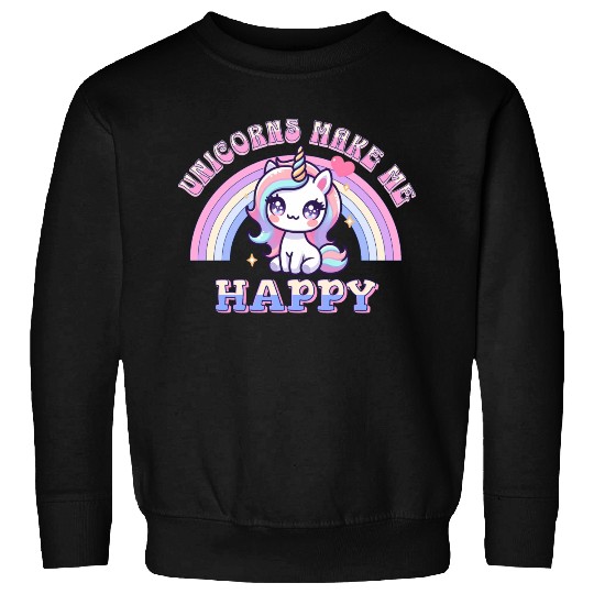 Unicorns Make Me Happy Unicorn-Lover Pastel Sweatshirts