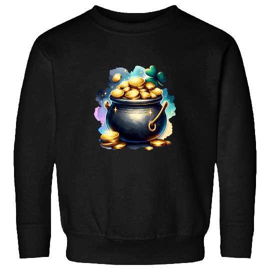 Saint Patrick's Day Gold Pot With Clover Sweatshirts
