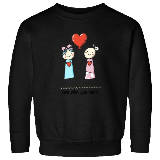 Stick Figure Lesbian Lovers Love Who You Want Sweatshirts