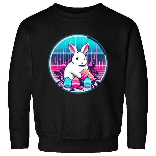 White Easter Bunny with Eggs Sweatshirts