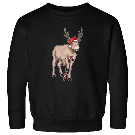 Reindeer Christmas Candy cane Sweatshirts