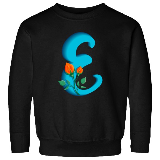 Three dimensional capital letter E rose monogram Sweatshirts