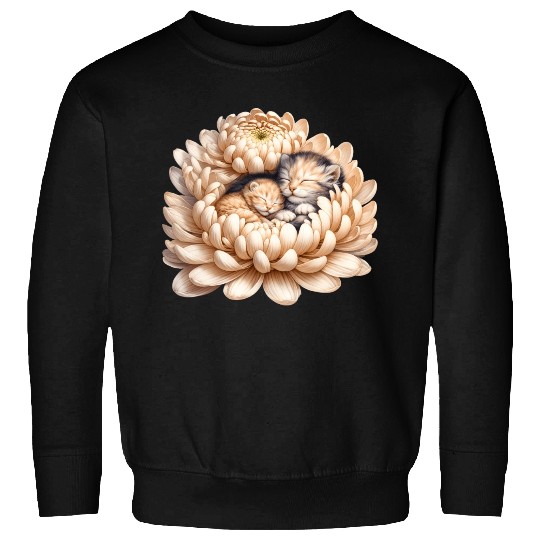 Kittens Sleeping In Flower Sweatshirts