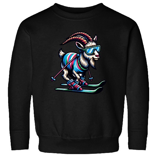 Goat Skiing Downhill Winter Sports Design Sweatshirts