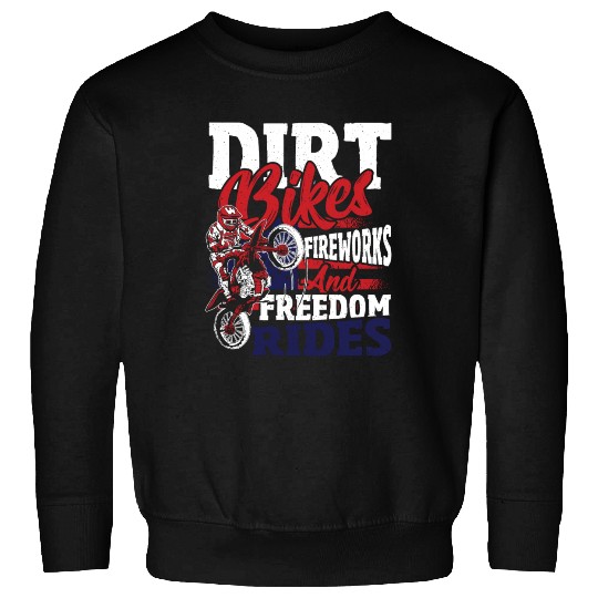 Dirt Bike American Flag Motocross Biker 4th of Sweatshirts