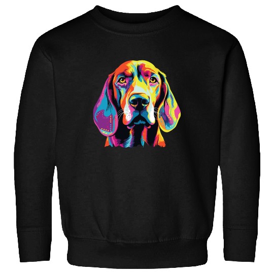 Watercolor Colorful American English Coonhound Sweatshirts