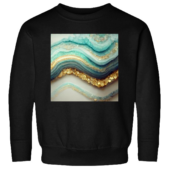 Teal Agate Geode Stone Sweatshirts