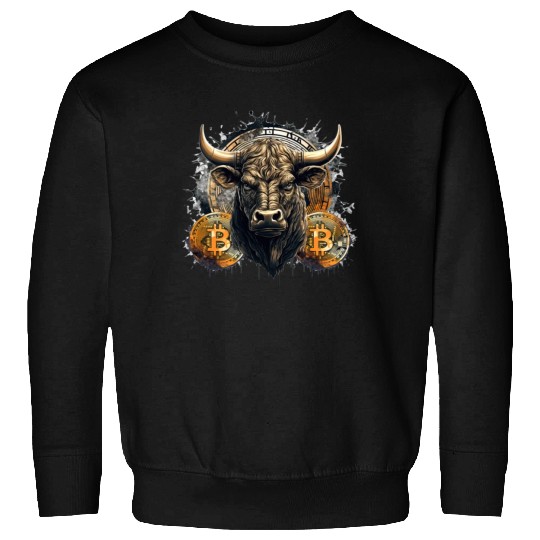 Crypto Bull Funny Blockchain Bitcoin Trader Sweatshirts