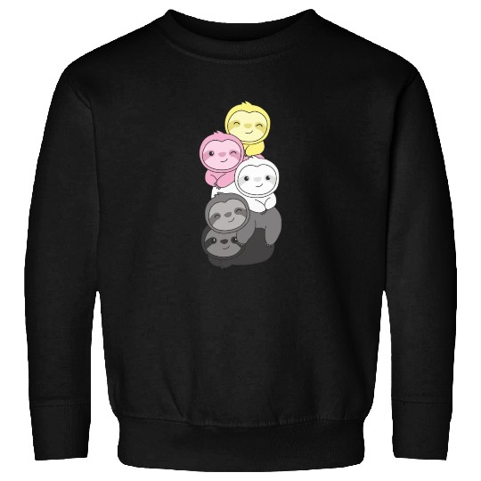Queerplatonic Flag Pride Lgbtq Cute Sloth Sweatshirts