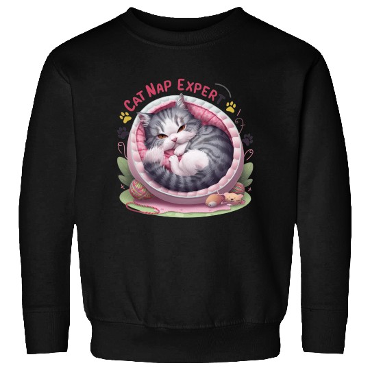 Cat Nap Expert - Funny Cat Outfit! Sweatshirts