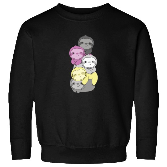 Perigirl Flag Pride Lgbtq Cute Sloth Stack Sweatshirts