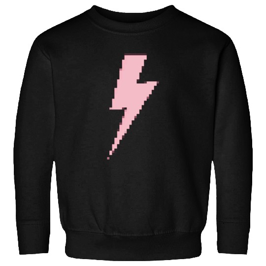 Retro pixels pink lightning bolt Sweatshirts
