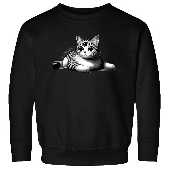 Three-Eyed Cat Enigma: A Mystical Japanese Marvel Sweatshirts