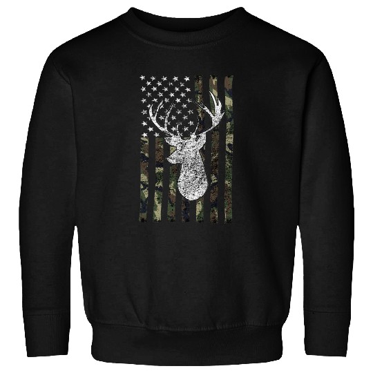 Whitetail Buck Deer Hunting American Camouflage Sweatshirts