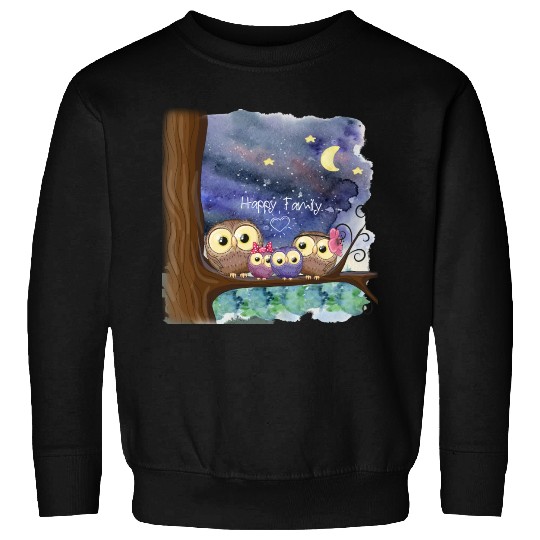 Owl Family Consists of Children Mother Father Mom Sweatshirts