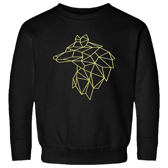 Wolf face tattoo geometric modern Colorful Sweatshirts