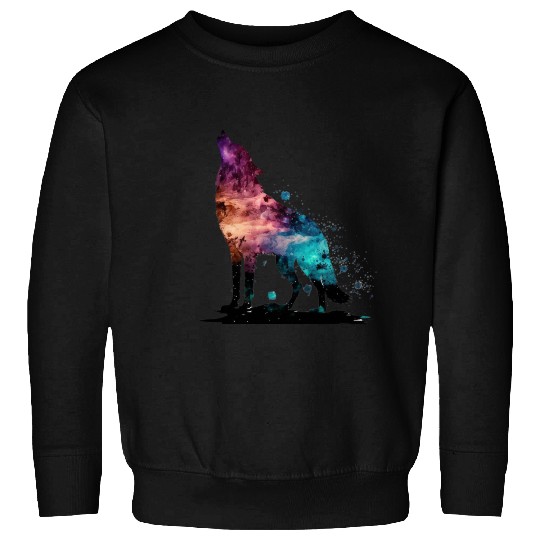 Wolf Print, Cosmic Wolves, Animal Print, Cosmos Sweatshirts