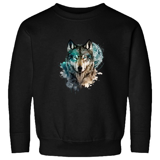 Wolf Print, Cosmic Wolves, Animal Print, Cosmos Sweatshirts