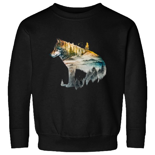 Wolf Print, Cosmic Wolves, Animal Print, Cosmos Sweatshirts