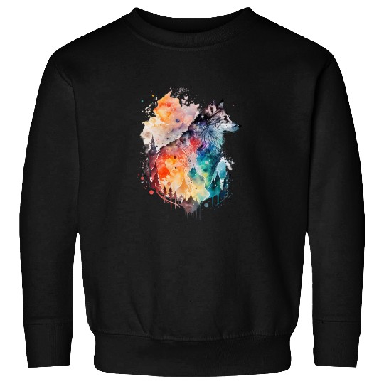 Wolf Print, Cosmic Wolves, Animal Print, Cosmos Sweatshirts