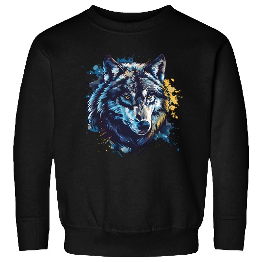 Alpha Wolf Paint Splash Sweatshirts