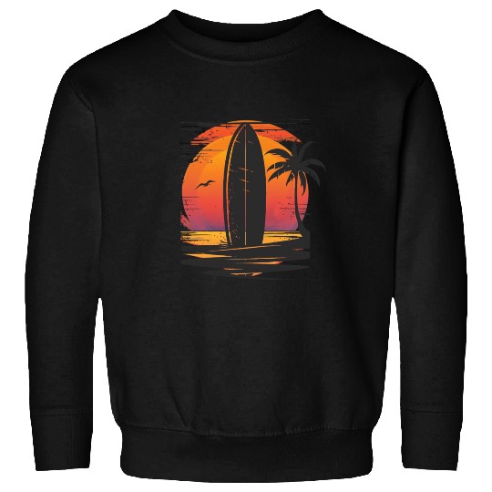 Sunset Surfing Retreat Tropical Vibes Sweatshirts