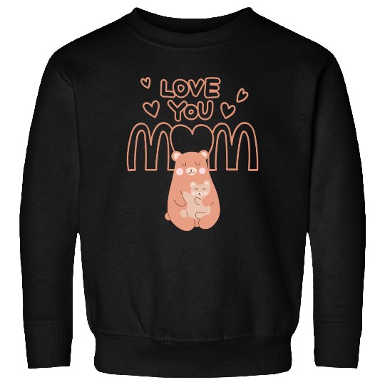 Peach Cute Mom And Baby Bear Mother s Day Card Sweatshirts