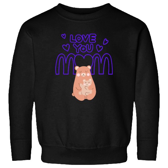 Peach Cute Mom And Baby Bear Mother s Day Card 2 Sweatshirts