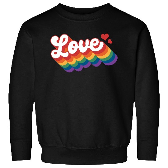 Love with hearts Pride Rainbow Flag Sweatshirts