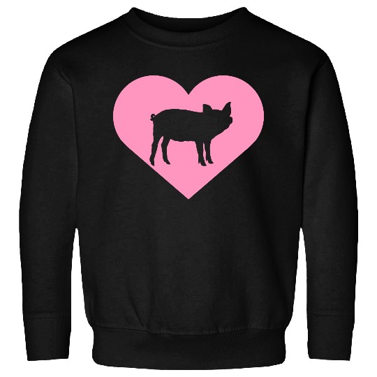 I Love Pigs pig heart piggy piglet silhouette Sweatshirts