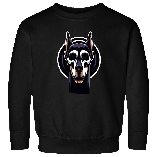 Neon Doberman Skull Edge Sweatshirts