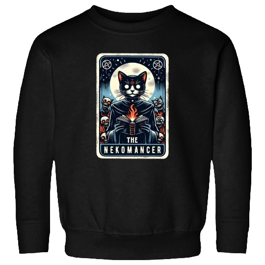 The Nekomancer Funny Tarot Necromancer Cat Pun Sweatshirts