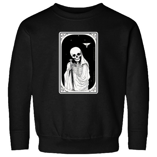 Skeleton Tarot Card Reader Astrology Occult Sweatshirts