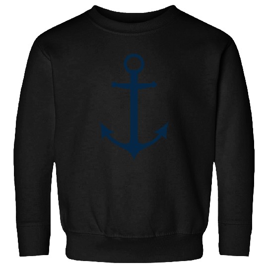 Navy Blue Sailing Boat Anchor Sweatshirts