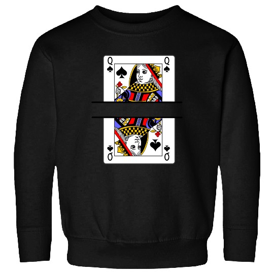 Playing card queen of spades with banner space Sweatshirts